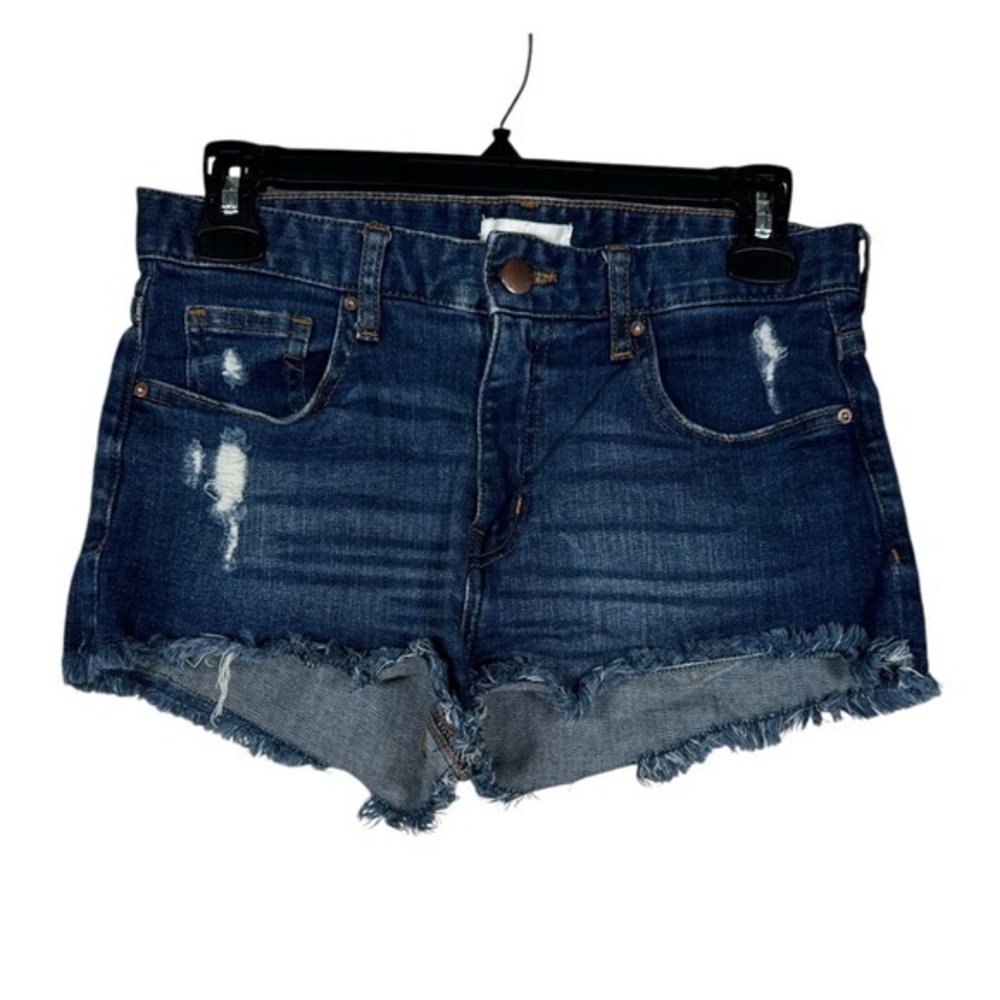 H&M Denim Blue Booty Shorts Size 4 EUC #VEG-0245